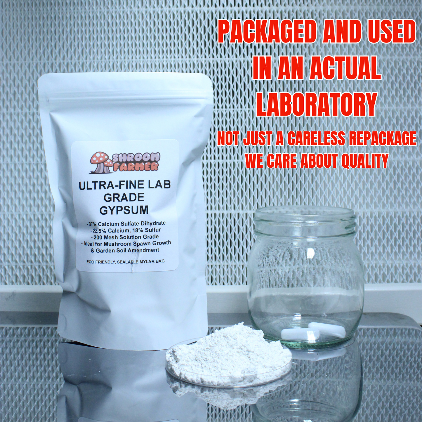 Premium Lab Grade Gypsum Powder Food Grade for Mushroom Spawn & Garden Soil Amendment